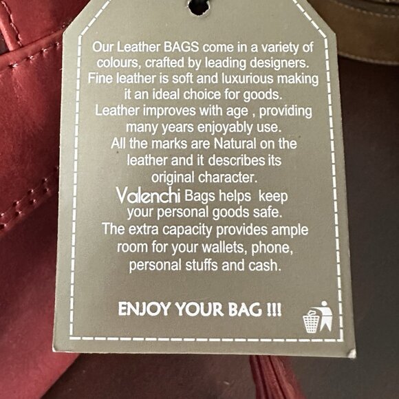 Valenchi Flower Embossed Red Leather Purse Hand Crafted Crossbody Sling Bag - Picture 11 of 11